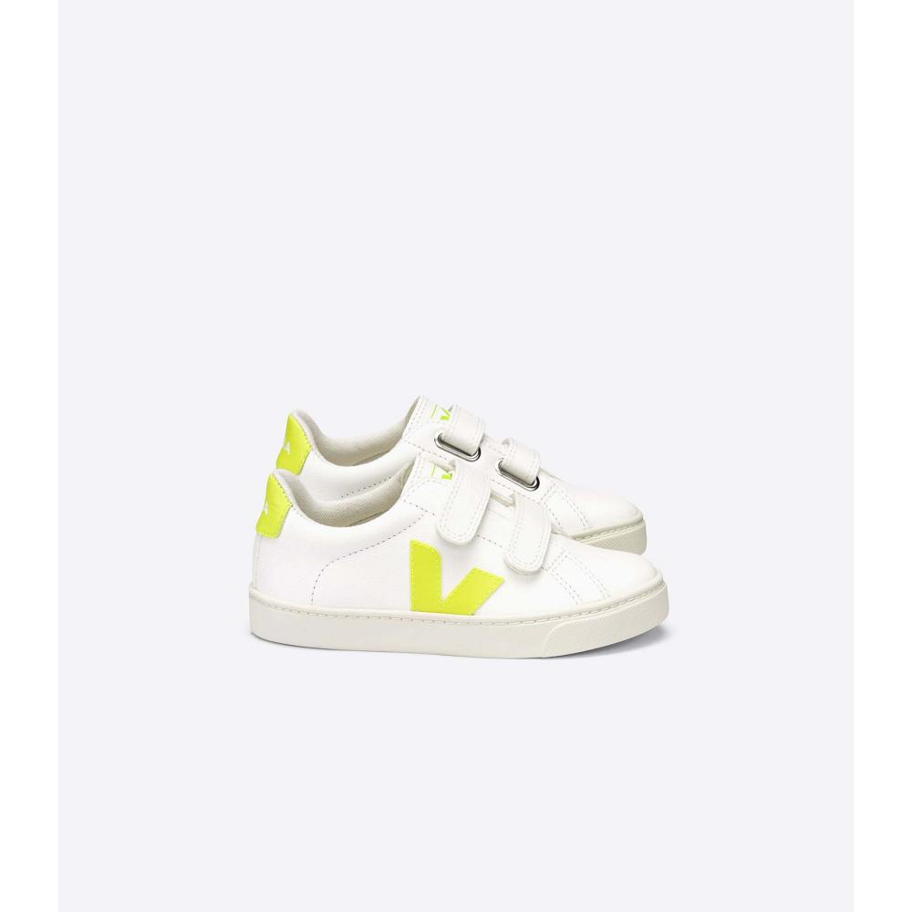 Veja ESPLAR CHROMEFREE Kids\' Sneakers White/Yellow | CA 826LIS